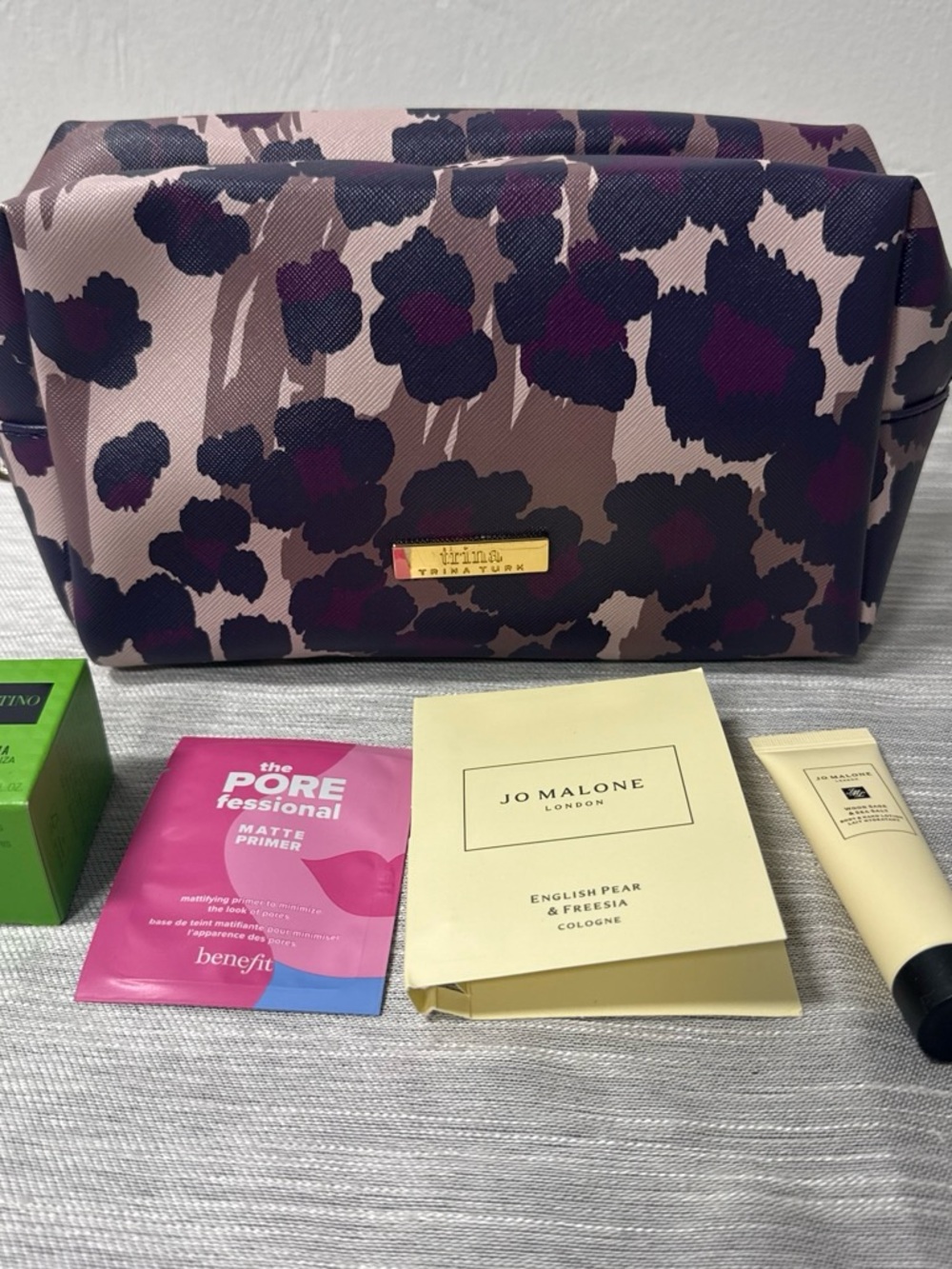 Tina Turk Floral Cosmetic Pouch with free Samples